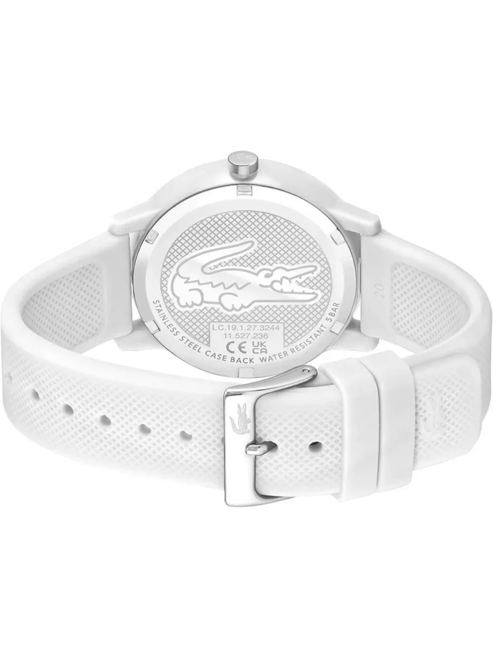 Men's White Rubber Strap Analog Quartz TR90 Case Premium Sporty Round Watch